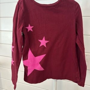 GAP Kids Maroon Long Sleeve with Pink Stars